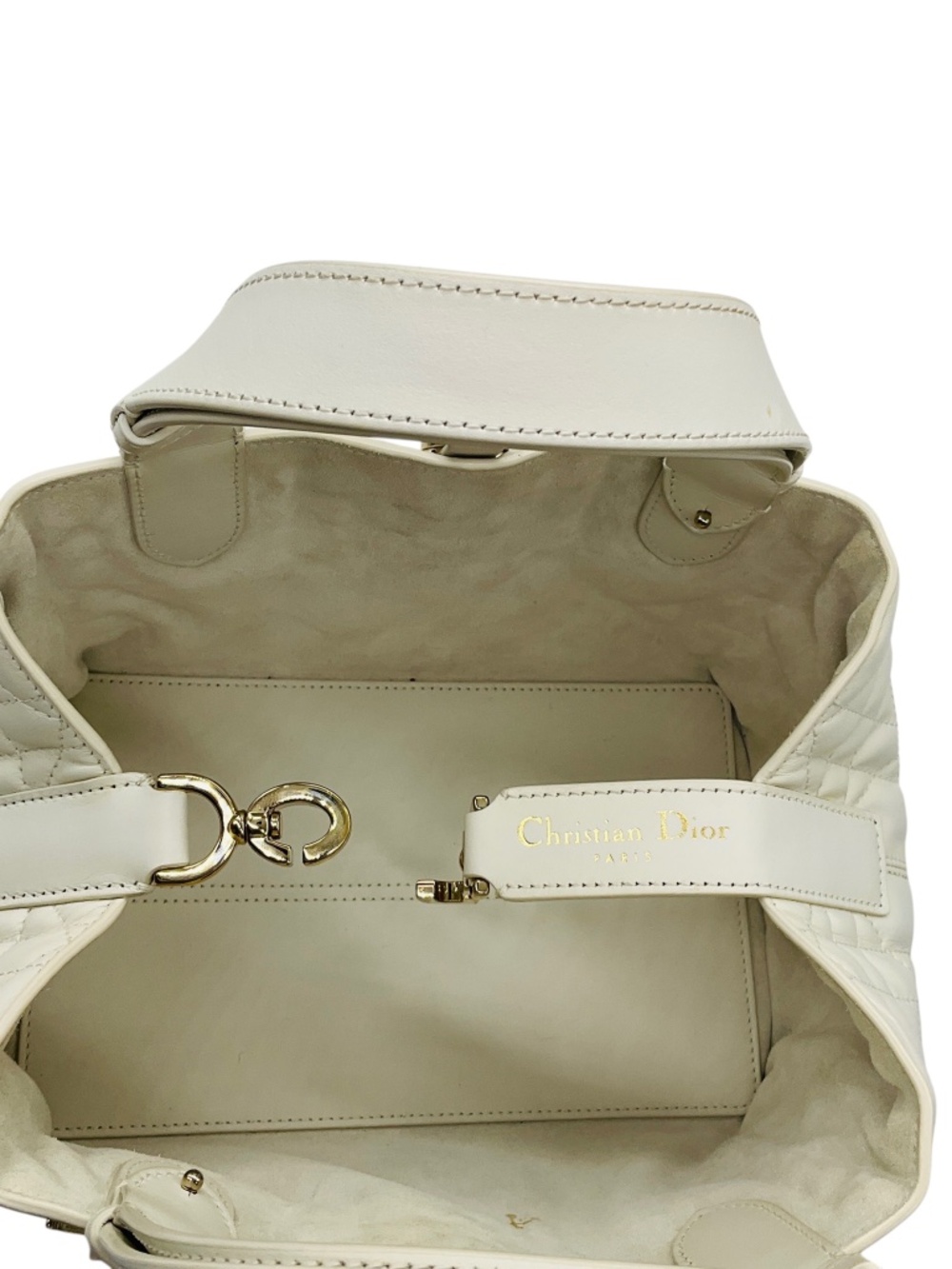 CHRISTIAN DIOR LATTE MACROCANNAGE CALFSKIN SMALL DIOR TOUJOURS BAG - Picture 9 of 16